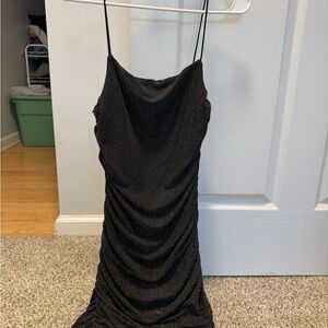 Black Glittery Mini Dress
